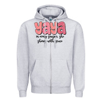 Heather Grey yaya in every season, she shines with grace Zipper Hoodie - MaliasSmallBusiness