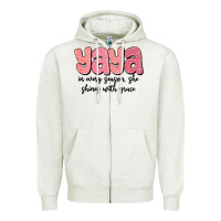 Oatmeal Heather yaya in every season, she shines with grace Zipper Hoodie - MaliasSmallBusiness