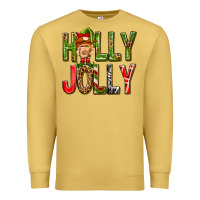 Antique Gold Holly Jolly elf gnome Premium Sweatshirt - NancyCooperArtShop