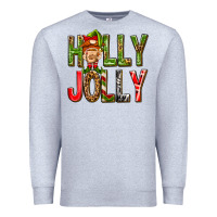 Heather Grey Holly Jolly elf gnome Premium Sweatshirt - NancyCooperArtShop