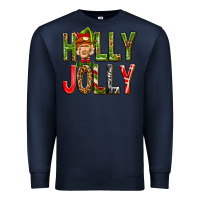 Navy Holly Jolly elf gnome Premium Sweatshirt - NancyCooperArtShop
