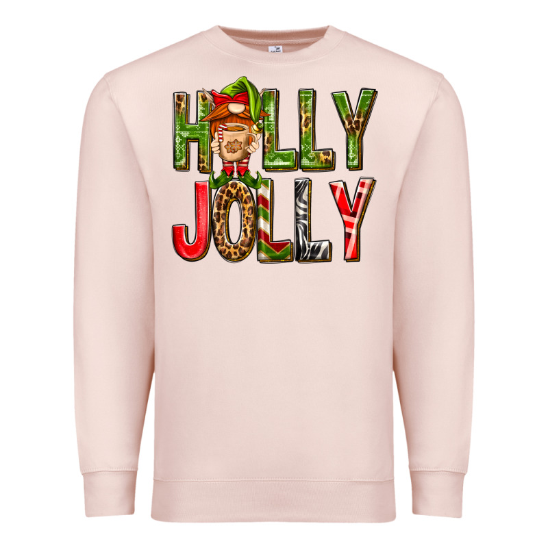 Holly Jolly Elf Gnome Premium Sweatshirt by NancyCooperArtShop | Teevron