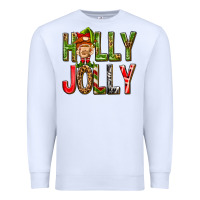White Holly Jolly elf gnome Premium Sweatshirt - NancyCooperArtShop