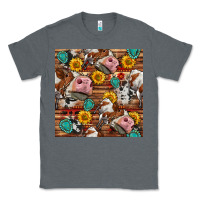 Charcoal Heather cow and western seamless pattern Classic Tee - BundleAndBundleShop