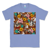 Colony Blue cow and western seamless pattern Classic Tee - BundleAndBundleShop