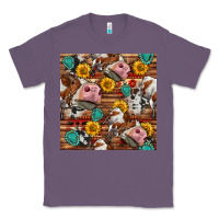 Lavender cow and western seamless pattern Classic Tee - BundleAndBundleShop