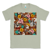Matcha cow and western seamless pattern Classic Tee - BundleAndBundleShop