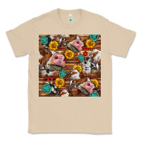 Mushroom cow and western seamless pattern Classic Tee - BundleAndBundleShop
