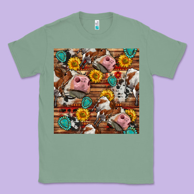 Cow And Western Seamless Pattern Classic Tee Designed By Bundleandbundleshop