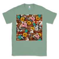 Sage cow and western seamless pattern Classic Tee - BundleAndBundleShop