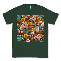 Sports Green cow and western seamless pattern Classic Tee - BundleAndBundleShop