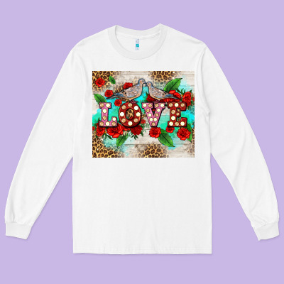 Love Birds And Love With Ross Long Sleeve Tee Designed By Adodesignshop