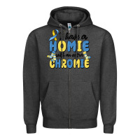 Charcoal Heather i have homie with an extra chromie Zipper Hoodie - MaliasSmallBusiness