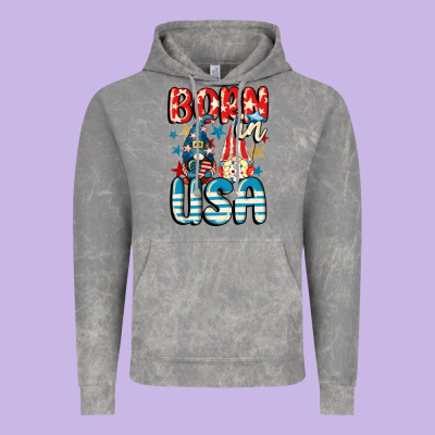 Born In Usa Gnomes 4th Of July Vintage Hoodie Designed By Cowgirlartshop