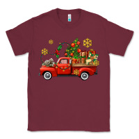 Burgundy Christmas truck Classic Tee - AdoDesignShop