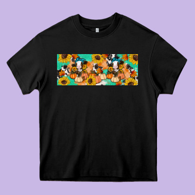 Cow Fall Pumpkin Heavy Core Tee Designed By Artiststas