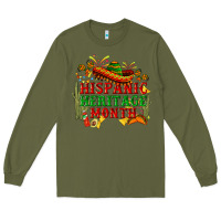 Army Green national hispanic heritage month Long Sleeve Tee - BundleAndBundleShop