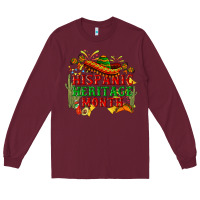 Burgundy national hispanic heritage month Long Sleeve Tee - BundleAndBundleShop