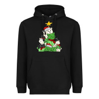 Black Christmas cat tree Heavyweight Hoodie - MaliasSmallBusiness