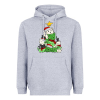 Heather Grey Christmas cat tree Heavyweight Hoodie - MaliasSmallBusiness