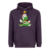 Plum Christmas cat tree Heavyweight Hoodie - MaliasSmallBusiness