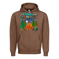 Chestnut happy camper Zipper Hoodie - MaliasSmallBusiness
