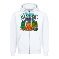 White happy camper Zipper Hoodie - MaliasSmallBusiness
