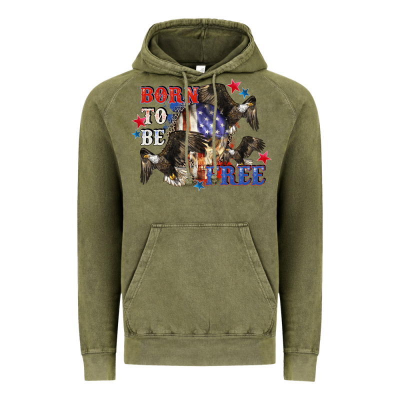 Born To Be Free 4th Of July Vintage Hoodie by CowGirlArtShop | Teevron