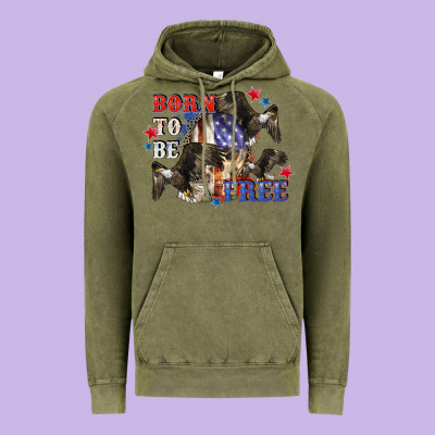 Born To Be Free 4th Of July Vintage Hoodie Designed By Cowgirlartshop