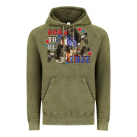 Vintage Olive Born to be free 4th of july Vintage Hoodie - CowGirlArtShop