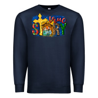 Navy True Story Holy Family Premium Sweatshirt - MaliasSmallBusiness