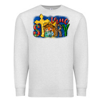 Oatmeal Heather True Story Holy Family Premium Sweatshirt - MaliasSmallBusiness