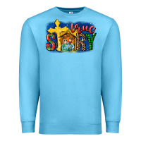 Ocean Blue True Story Holy Family Premium Sweatshirt - MaliasSmallBusiness