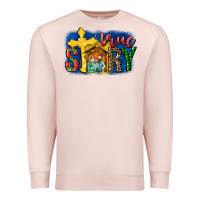 Pale Pink True Story Holy Family Premium Sweatshirt - MaliasSmallBusiness