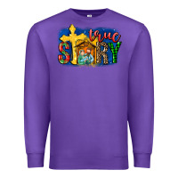 Purple True Story Holy Family Premium Sweatshirt - MaliasSmallBusiness