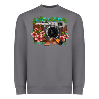 Floral Lotus Leaf Film Roll Vintage Camera Heavyweight Sweatshirt | Teevron