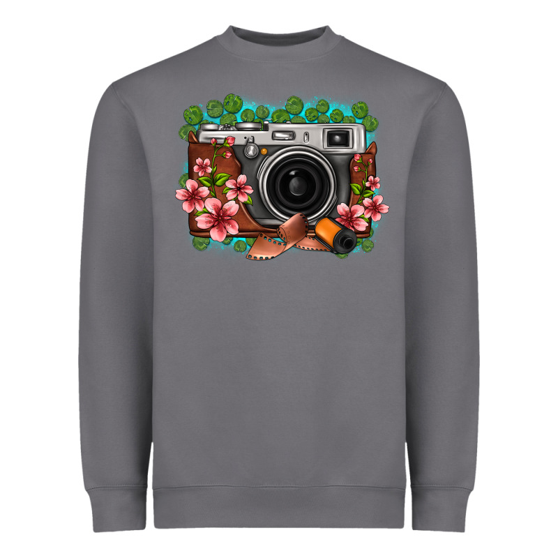 Floral Lotus Leaf Film Roll Vintage Camera Heavyweight Sweatshirt by FaDigitalArtStudio | Teevron