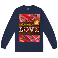 Navy all you need is love Long Sleeve Tee - AdoDesignShop