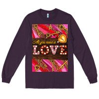 Plum all you need is love Long Sleeve Tee - AdoDesignShop