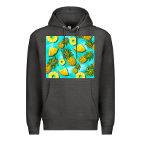 Charcoal Heather blue pineapple Premium Hoodie - BarkalooDesign