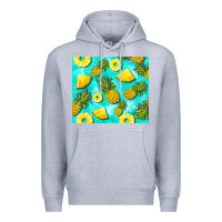Heather Grey blue pineapple Premium Hoodie - BarkalooDesign
