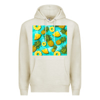 Oatmeal Heather blue pineapple Premium Hoodie - BarkalooDesign