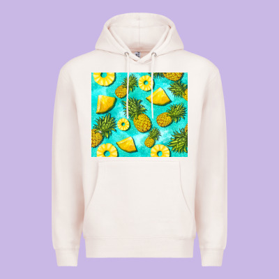 Blue Pineapple Premium Hoodie Designed By Barkaloodesign