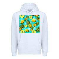 White blue pineapple Premium Hoodie - BarkalooDesign