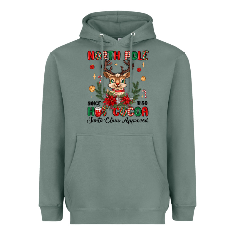 North Pole Hot Cocoa Heavyweight Hoodie by MaliasSmallBusiness | Teevron