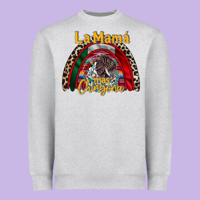 La Mama Mas Chingona Heavyweight Sweatshirt Designed By Racoondesign