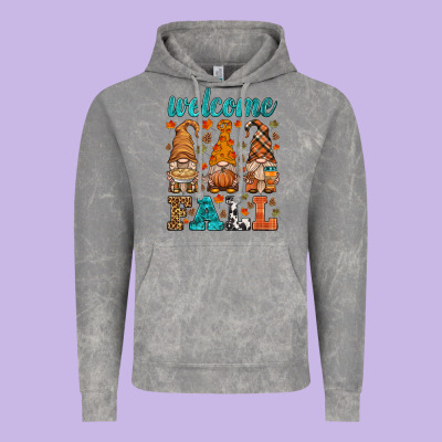 Welcome Fall Gnome Vintage Hoodie Designed By Hra Design Shop
