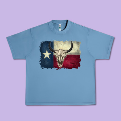 Distressed Tesas Flag Urban Heavy Tee Designed By Barkaloodesign