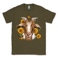 Army Green sunflower goat Classic Tee - Jasminsmagicworld