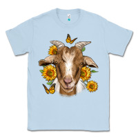 Dusty Blue sunflower goat Classic Tee - Jasminsmagicworld